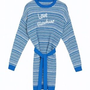 Love Moschino Blue and White sweater dress